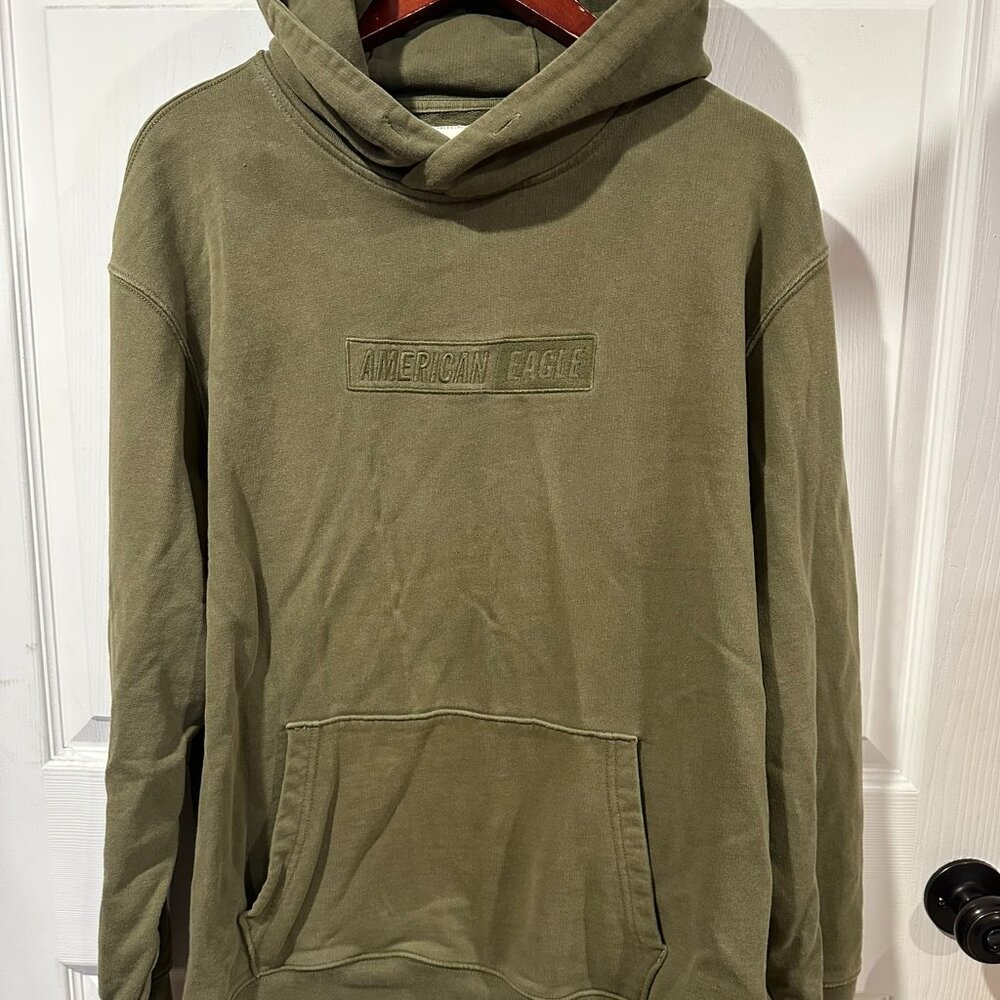 American Eagle Green Hoodie Mens Size X-Large with Pockets 301